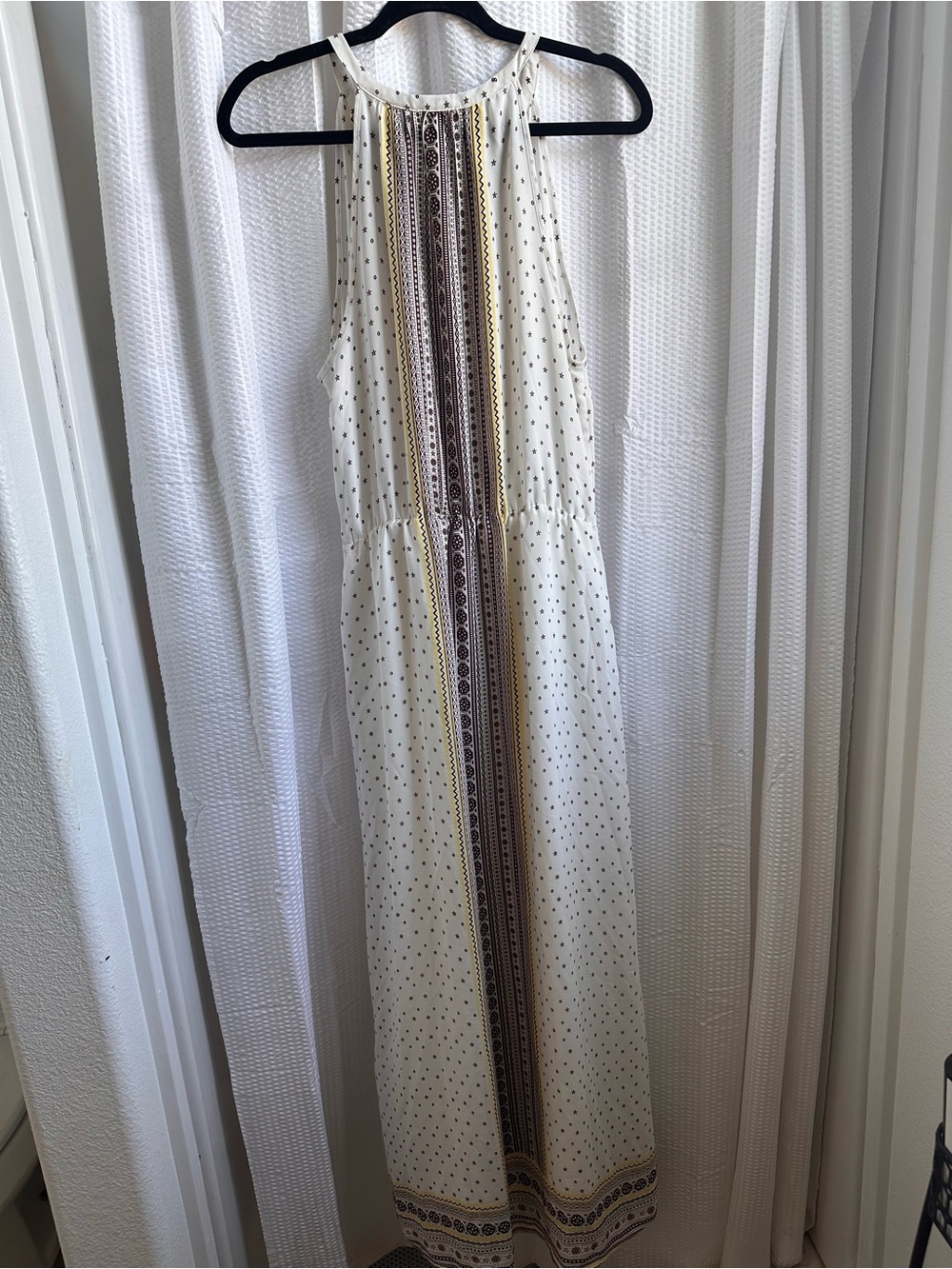 C Ivory Maxi Dress with Printed Border - Picture 2 of 4
